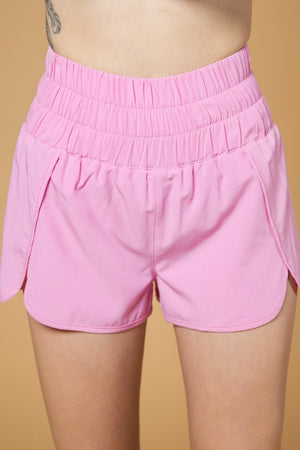 ELASTICIZED WAIST ACTIVE WEAR SHORTS