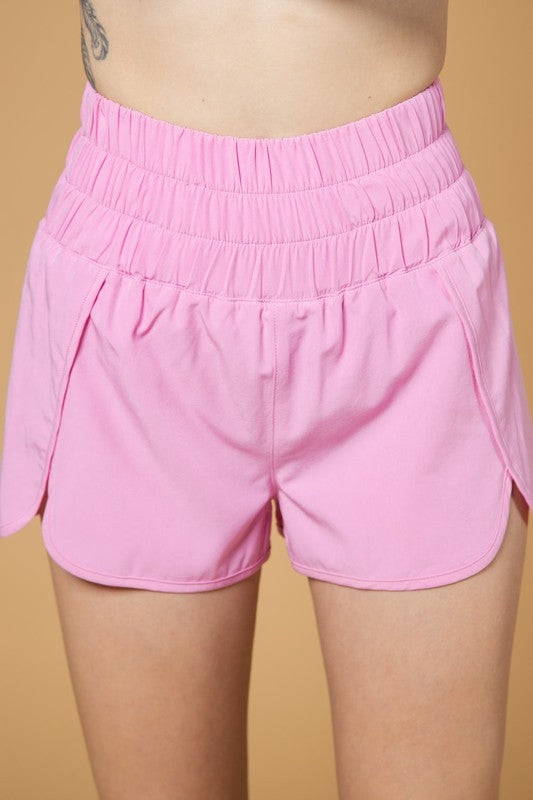 ELASTICIZED WAIST ACTIVE WEAR SHORTS