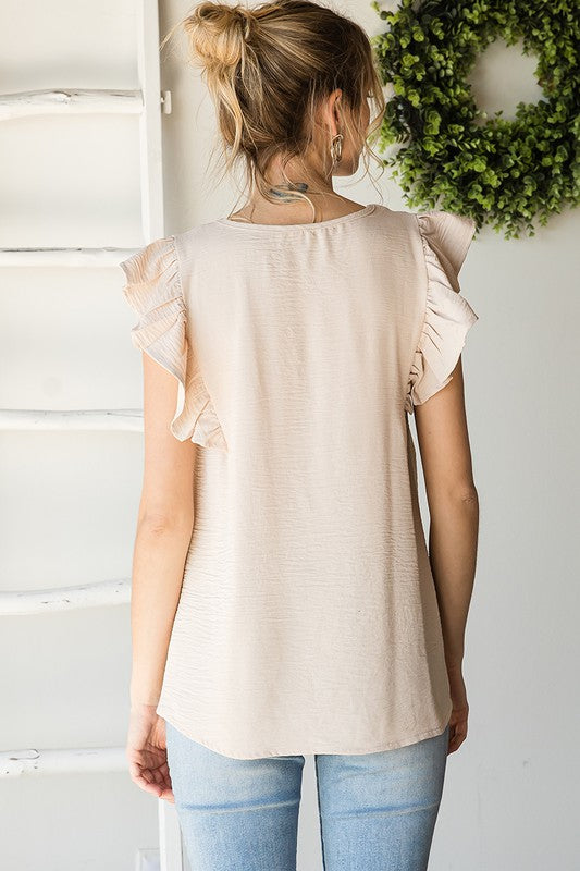 RUFFLE CAP SLEEVE TOP