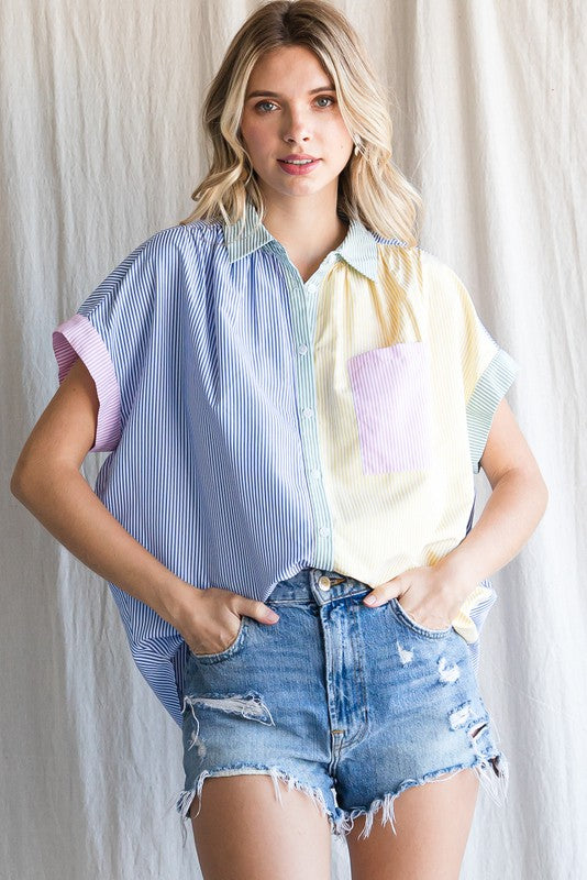 STRIPED BOXY TOP