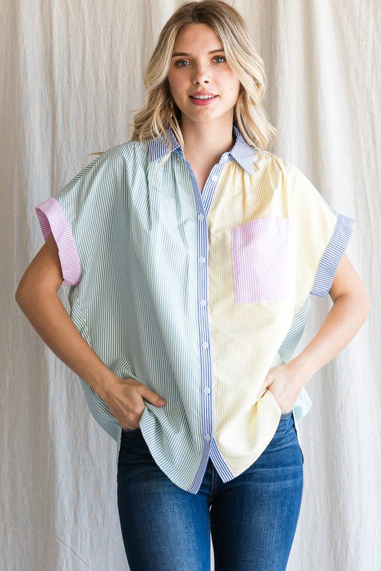 STRIPED BOXY TOP