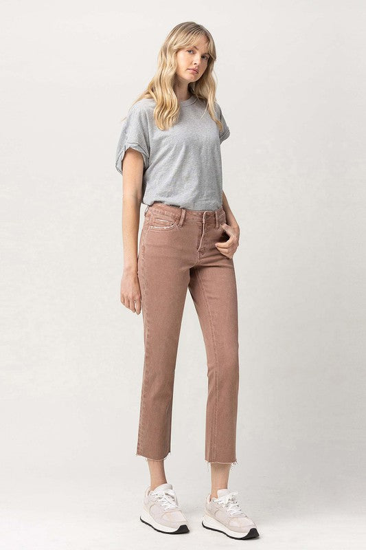 MID RISE STRETCH STRAIGHT JEANS