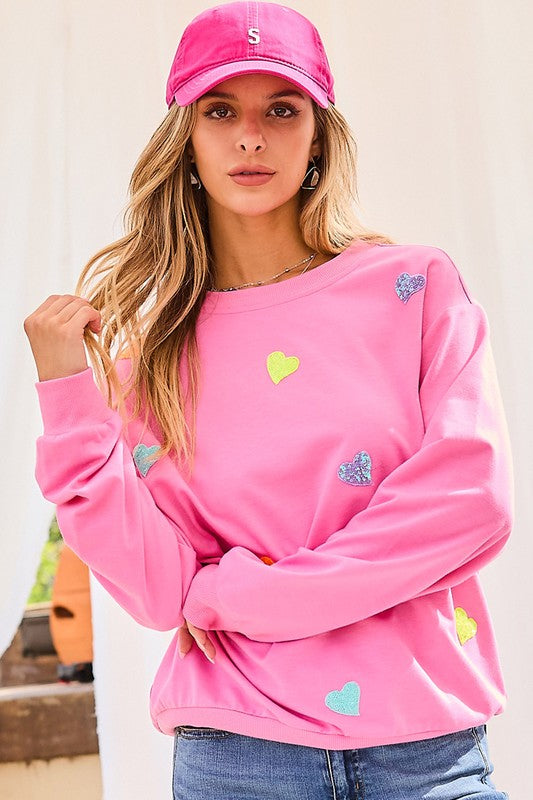 HEART PATCH SWEATER