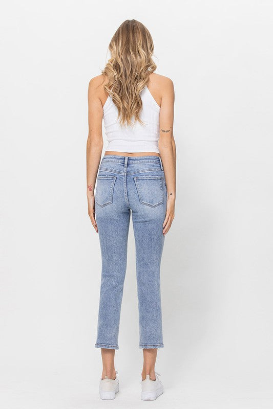 CARLENE MID RISE SLIM STRAIGHT JEANS