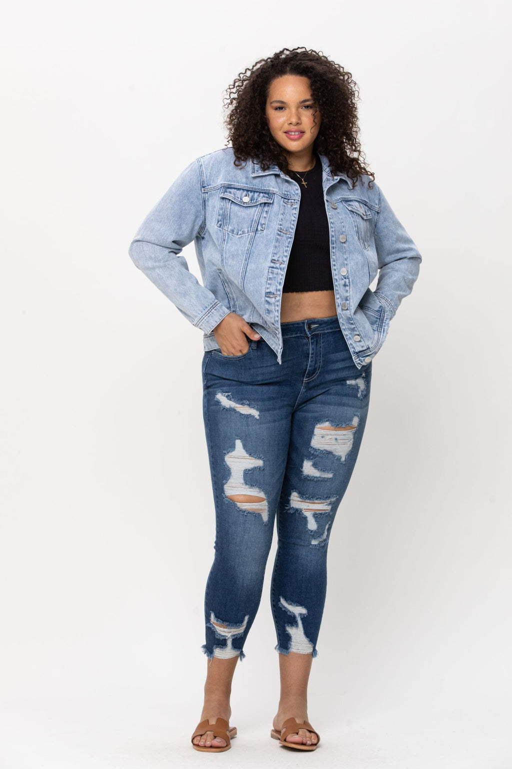 MID LENGTH CLASSIC DENIM JACKET