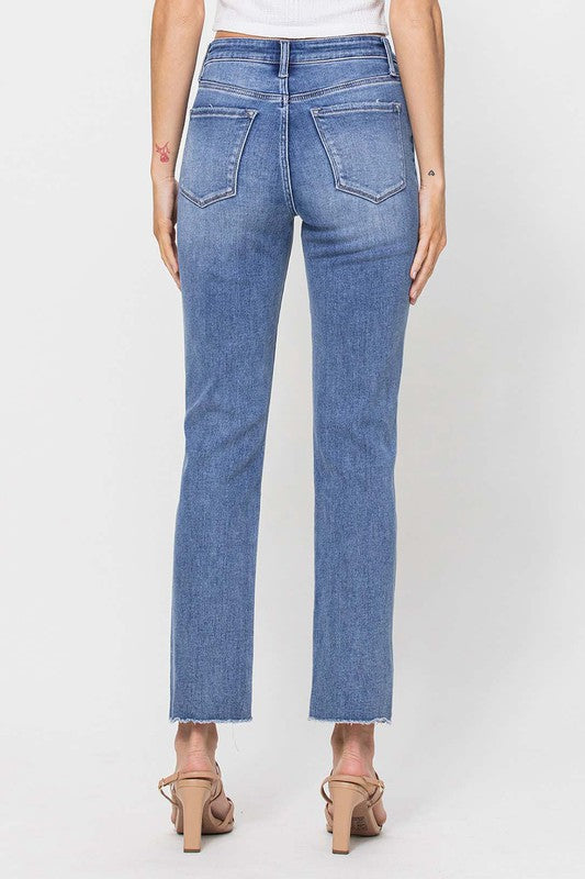 PERMISSIBLE HIGH RISE ANKLE STRAIGHT JEANS
