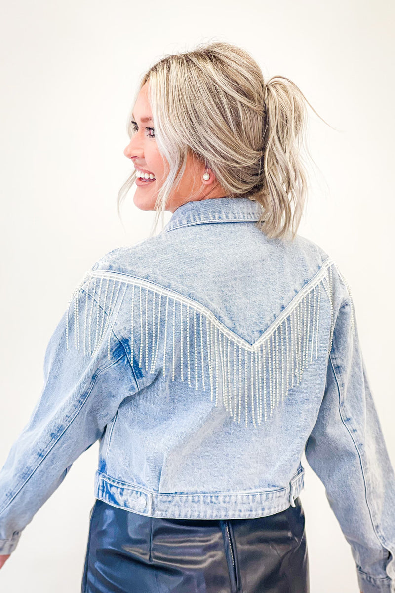 DENIM RHINESTONE JACKET