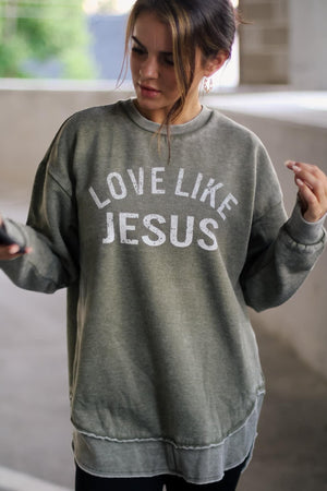 LOVE LIKE JESUS VINTAGE FLEECE TOP