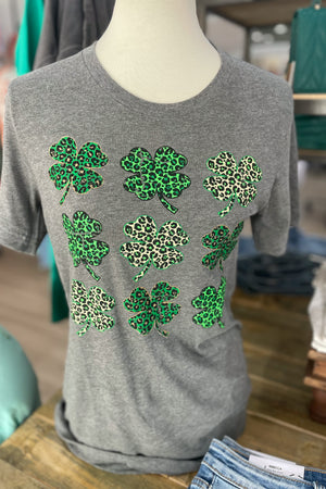 LEOPARD SHAMROCK TEE
